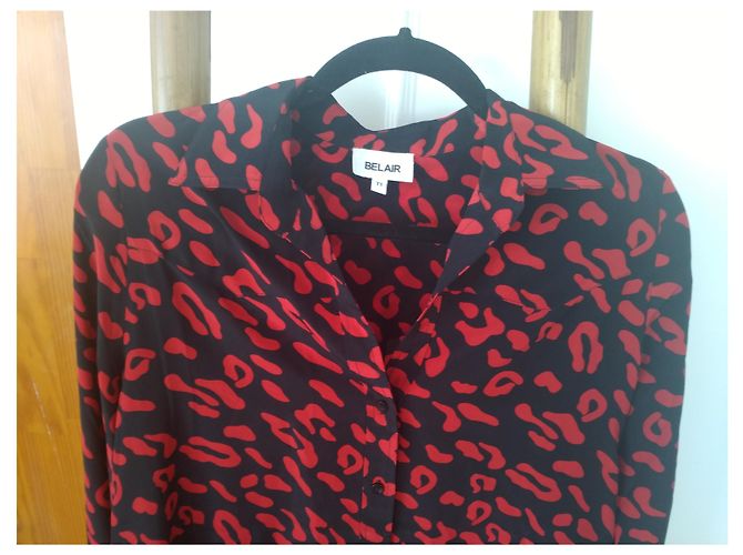 Camicetta Bel Air in seta con stampa rossa e nera Multicolore - vista 4
