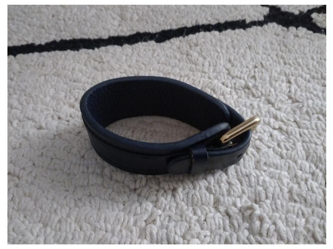 Bracciale in pelle Massimo Dutti blu navy - vista 2