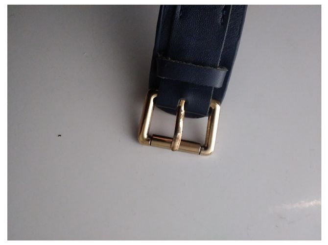 Bracciale in pelle Massimo Dutti blu navy - vista 4