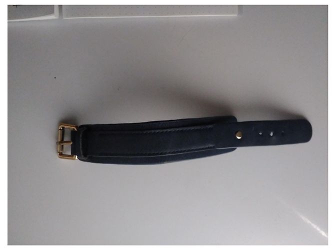 Bracciale in pelle Massimo Dutti blu navy - vista 5