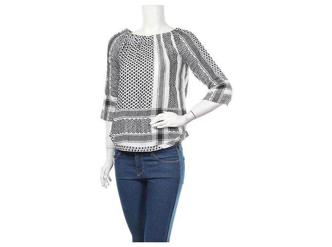 Cecilie Copenhagen Cotton Black and White Blouse - view 4
