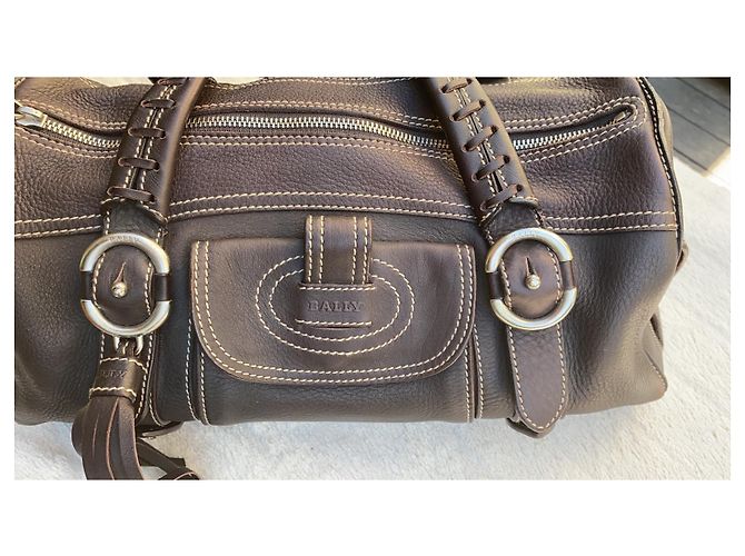 Borsa Bally in pelle marrone - vista 2