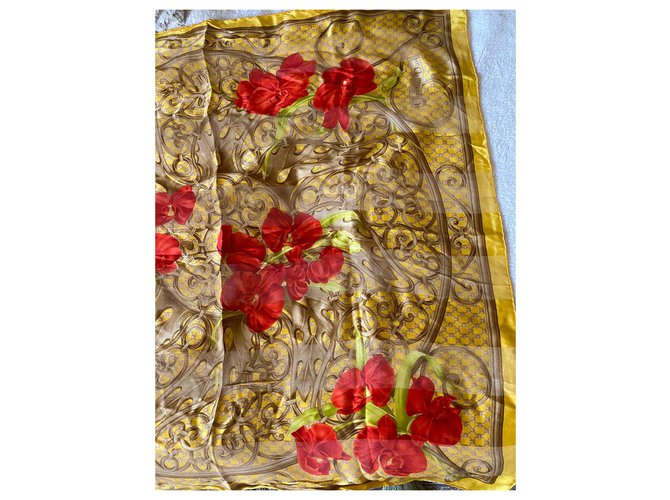 Bufanda Dior de seda dorada Dorado - vista 2