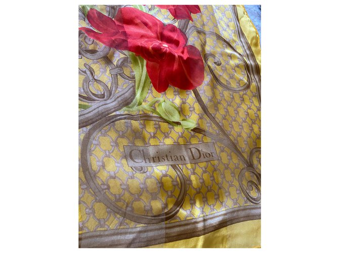 Bufanda Dior de seda dorada Dorado - vista 3