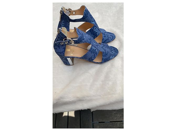 Autre Marque Sandali in pelle blu 38 - vista 3