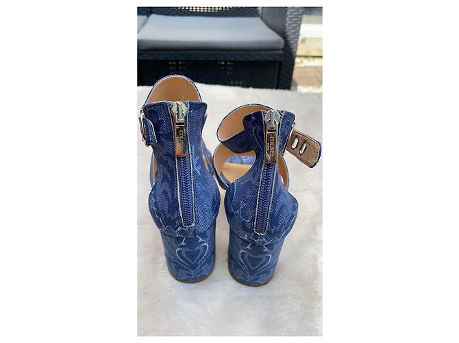Autre Marque Sandali in pelle blu 38 - vista 4
