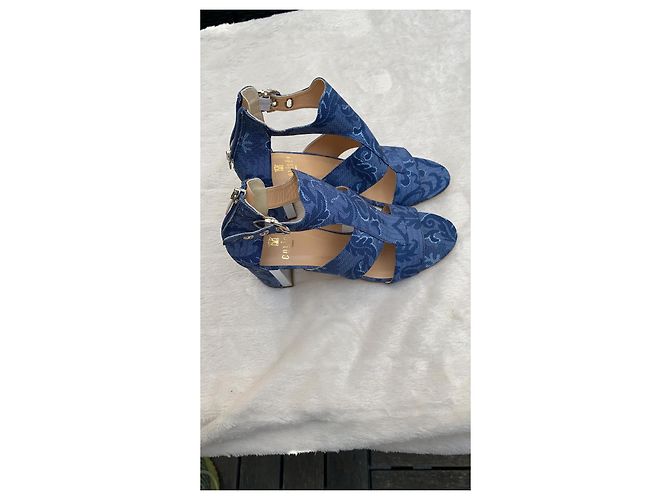 Autre Marque Sandali in pelle blu 38 - vista 6
