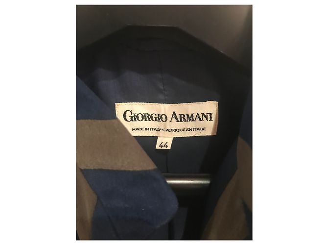 Giorgio Armani Terninho de seda elegante Caqui Azul marinho - vista 3