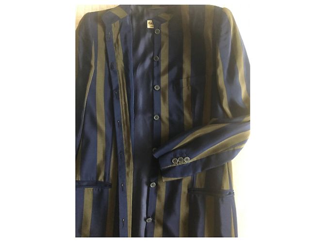 Giorgio Armani Terninho de seda elegante Caqui Azul marinho - vista 6