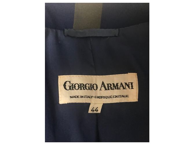 Giorgio Armani Terninho de seda elegante Caqui Azul marinho - vista 7