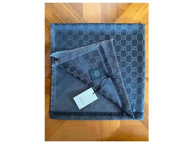 gucci, écharpe gucci antracite neuf - vista 2