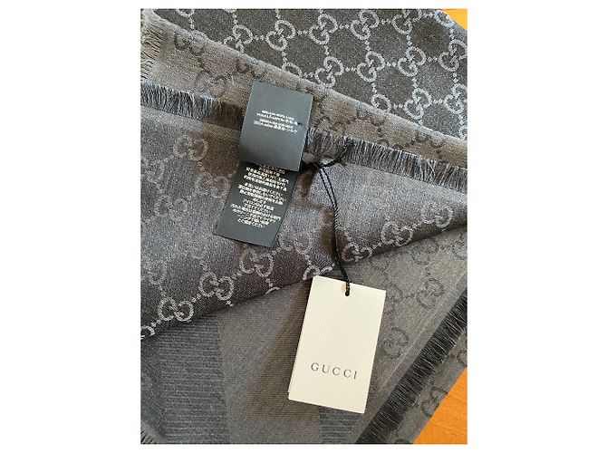 gucci, écharpe gucci antracite neuf - vista 4