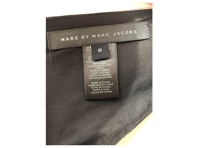 Abito in cotone e seta Marc by Marc Jacobs Marrone Nero Beige Bianco sporco - vista 3