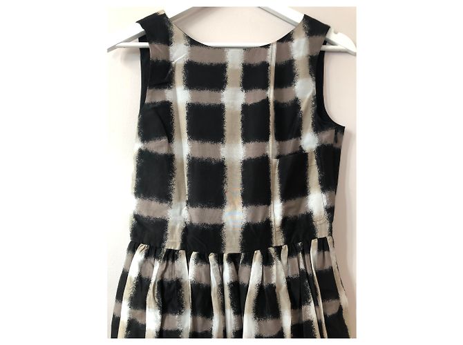 Abito in cotone e seta Marc by Marc Jacobs Marrone Nero Beige Bianco sporco - vista 5