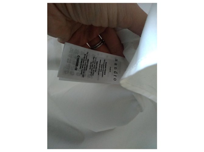 Sandro Op Dust Baumwollbluse in Eggshell Aus weiß - Ansicht 5