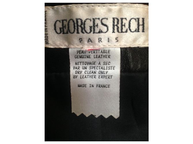 Georges Rech Kleid aus schwarzem Lammleder - Ansicht 5