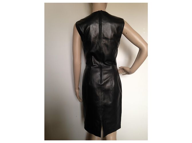 Georges Rech Kleid aus schwarzem Lammleder - Ansicht 6