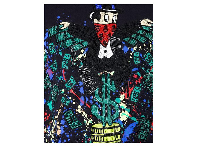 T-shirt Philipp Plein Monopoli Al Nera Cotone Nero - vista 6