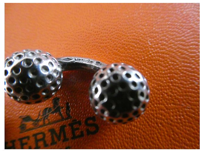 Coppia di gemelli con pallina da golf in argento sterling Hermès - vista 5