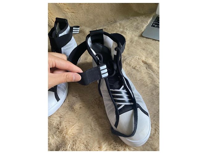 Yohji Yamamoto Y-3 scarpe da ginnastica alte Nero Bianco - vista 6