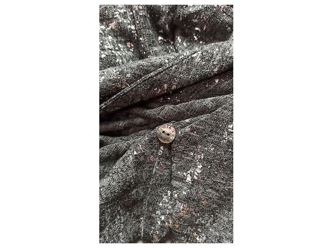 Bitte Kai Rand grauer Bolero Cardigan mit silbernen Mustern - Ansicht 4