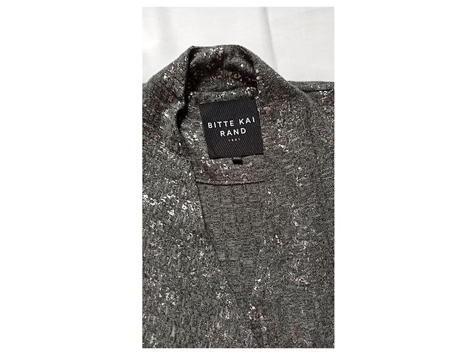 Bitte Kai Rand grauer Bolero Cardigan mit silbernen Mustern - Ansicht 5