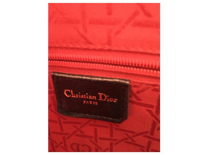 Borsa Christian Dior Cannage in vernice nera Nero - vista 3