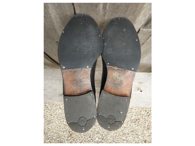Gucci Monogramm Leder Reitstiefel Schwarz 37,5 - Ansicht 7