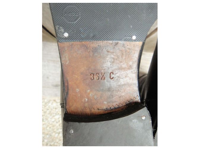 Gucci Monogramm Leder Reitstiefel Schwarz 37,5 - Ansicht 8