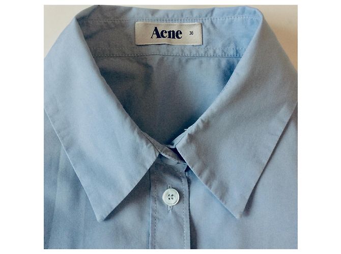 Acne Camicia in cotone azzurro Blu chiaro - vista 2