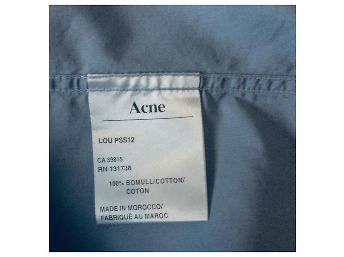 Acne Camicia in cotone azzurro Blu chiaro - vista 4