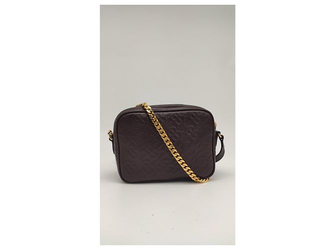 Camera bag Burberry in pelle monogram Marrone - vista 3