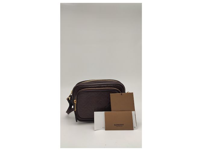 Camera bag Burberry in pelle monogram Marrone - vista 5