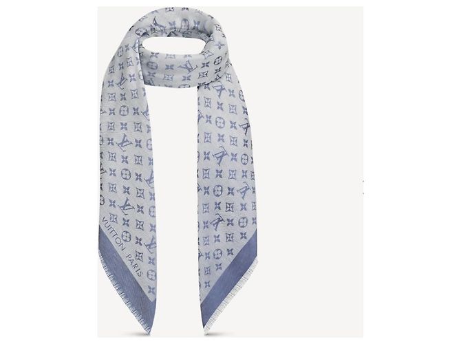 Louis Vuitton m71382 scialle monogram denim Blu chiaro - vista 2