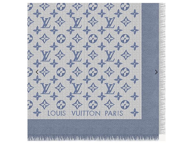 Louis Vuitton m71382 scialle monogram denim Blu chiaro - vista 3