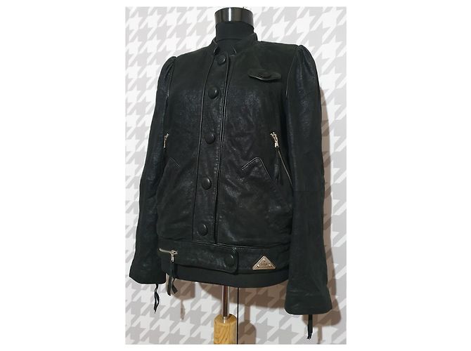 Marc by Marc Jacobs Lederjacke Schwarz Größe S - Ansicht 2