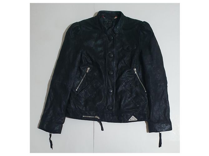 Marc by Marc Jacobs Lederjacke Schwarz Größe S - Ansicht 4