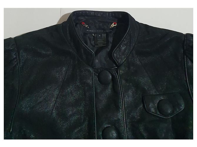 Marc by Marc Jacobs Lederjacke Schwarz Größe S - Ansicht 6