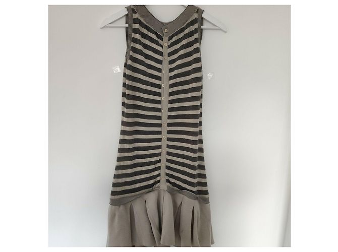 Ermanno Scervino Kleid gestreift Beige Grau - Ansicht 2