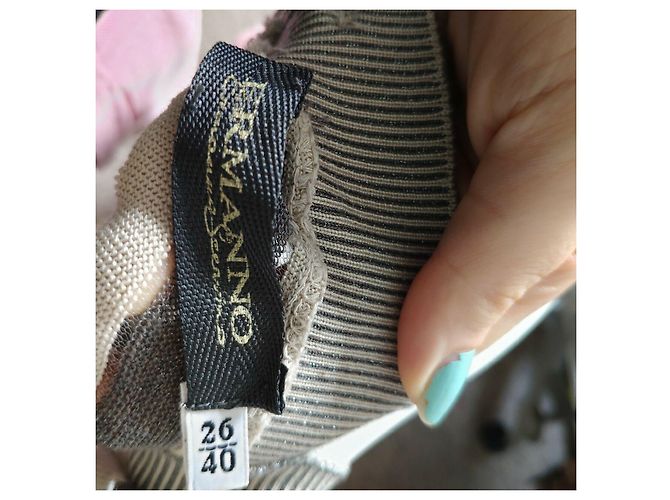 Ermanno Scervino Kleid gestreift Beige Grau - Ansicht 3