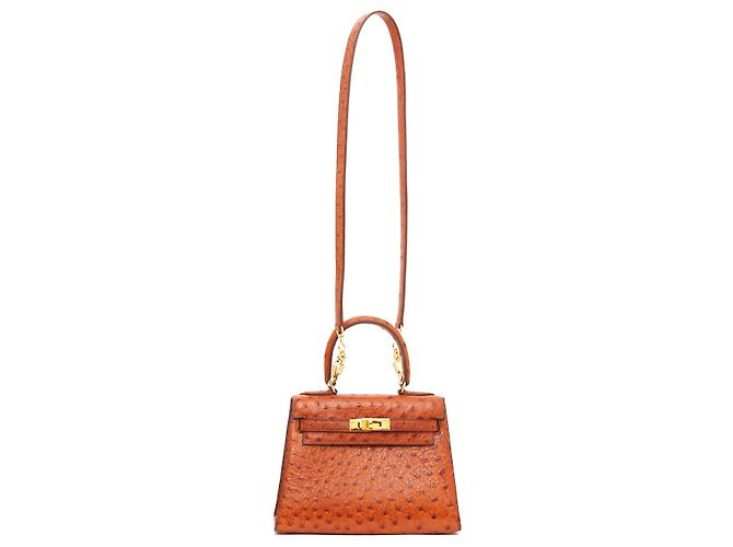 Hermès MINI KELLY 20 Goldstrauß Karamell - Ansicht 10