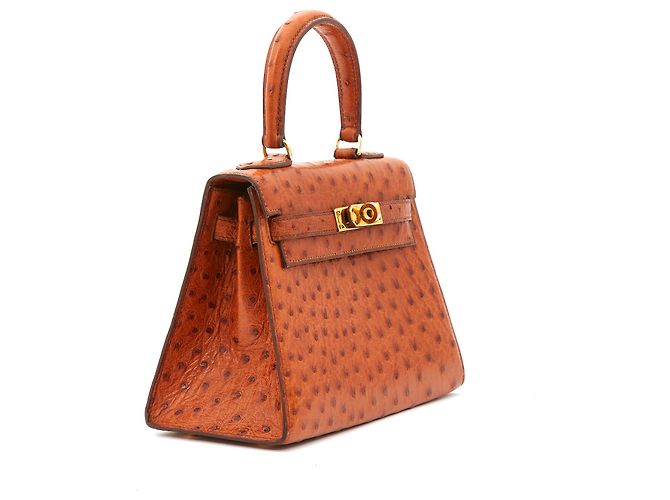 Hermès MINI KELLY 20 Goldstrauß Karamell - Ansicht 3