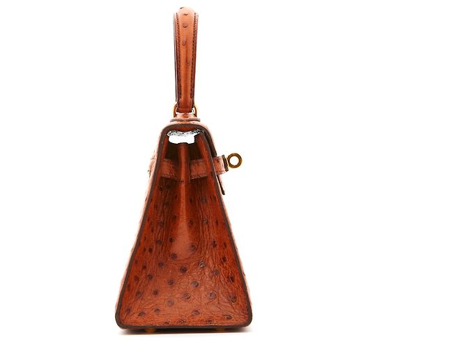 Hermès MINI KELLY 20 Goldstrauß Karamell - Ansicht 4