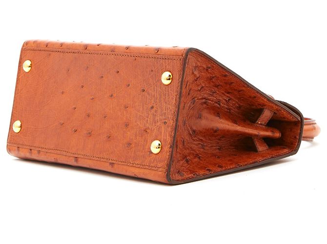 Hermès MINI KELLY 20 Goldstrauß Karamell - Ansicht 7
