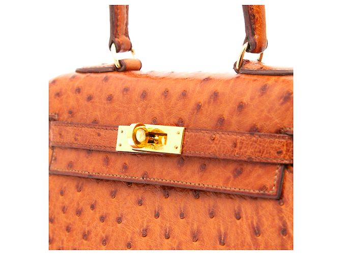 Hermès MINI KELLY 20 Goldstrauß Karamell - Ansicht 8