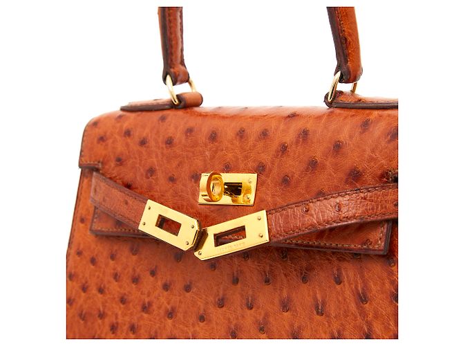 Hermès MINI KELLY 20 Goldstrauß Karamell - Ansicht 9