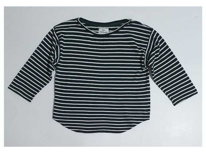 Blusa a righe Mads Norgaard Bianca e Verde in Cotone Taglia M Bianco - vista 2