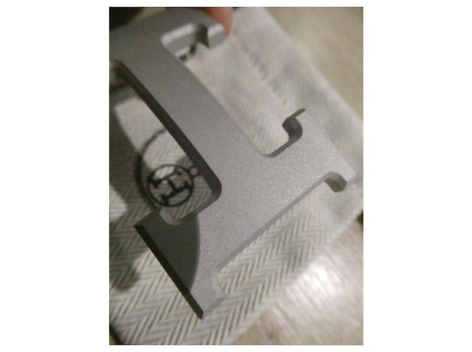 Hermès belt buckle in matt silver PVD steel 32MM - view 2