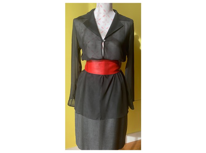 Camicia Marella in seta nera trasparente Nero - vista 4