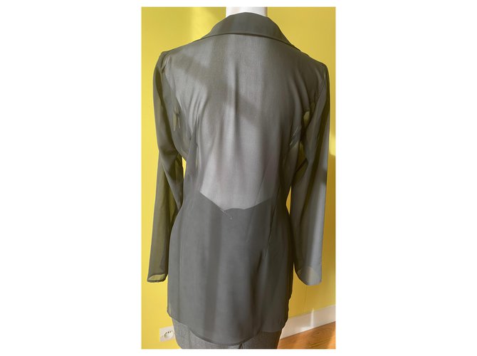 Camicia Marella in seta nera trasparente Nero - vista 5